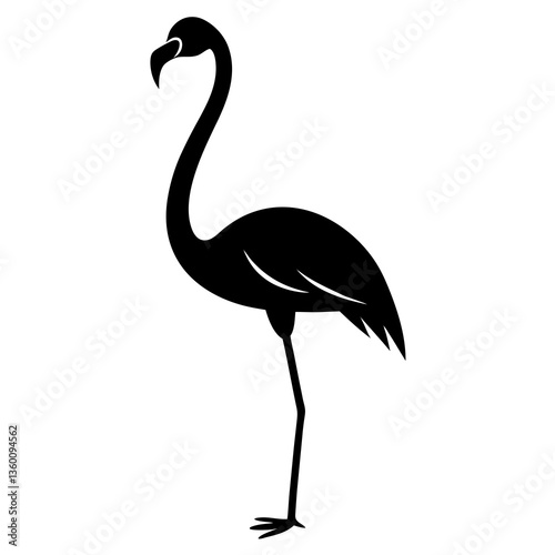 A vector silhouette of a crow in flight, its wings flapping and beak open, 
