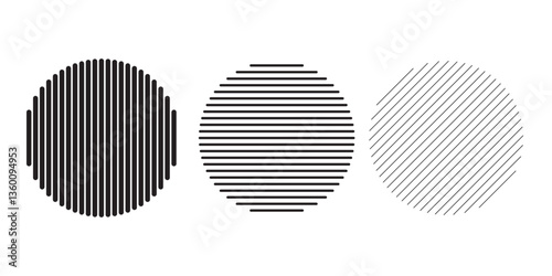 Sunburst element. Radial stripes background. Sunburst icon collection. Retro sunburst design. Vector illustration. Abstract line circle arts