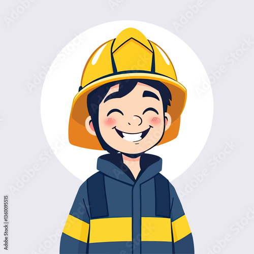Male Firefighter Character in Uniform – Vector Illustration Set