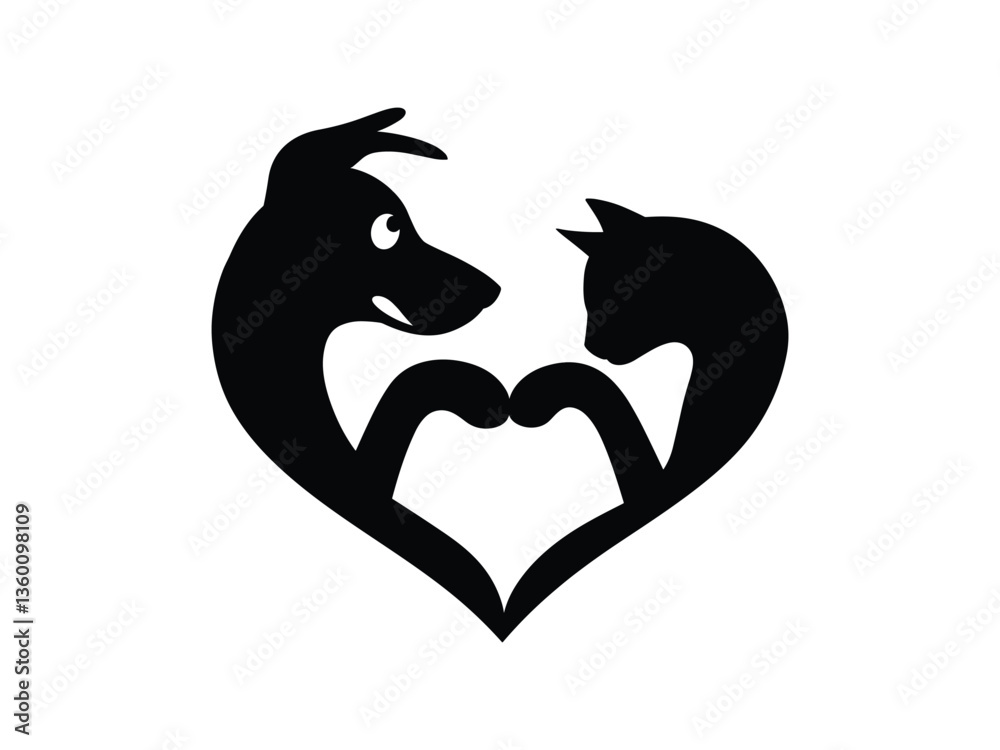 Fur Mama Cat & Dog Silhouette Vector Art for Mother's Day