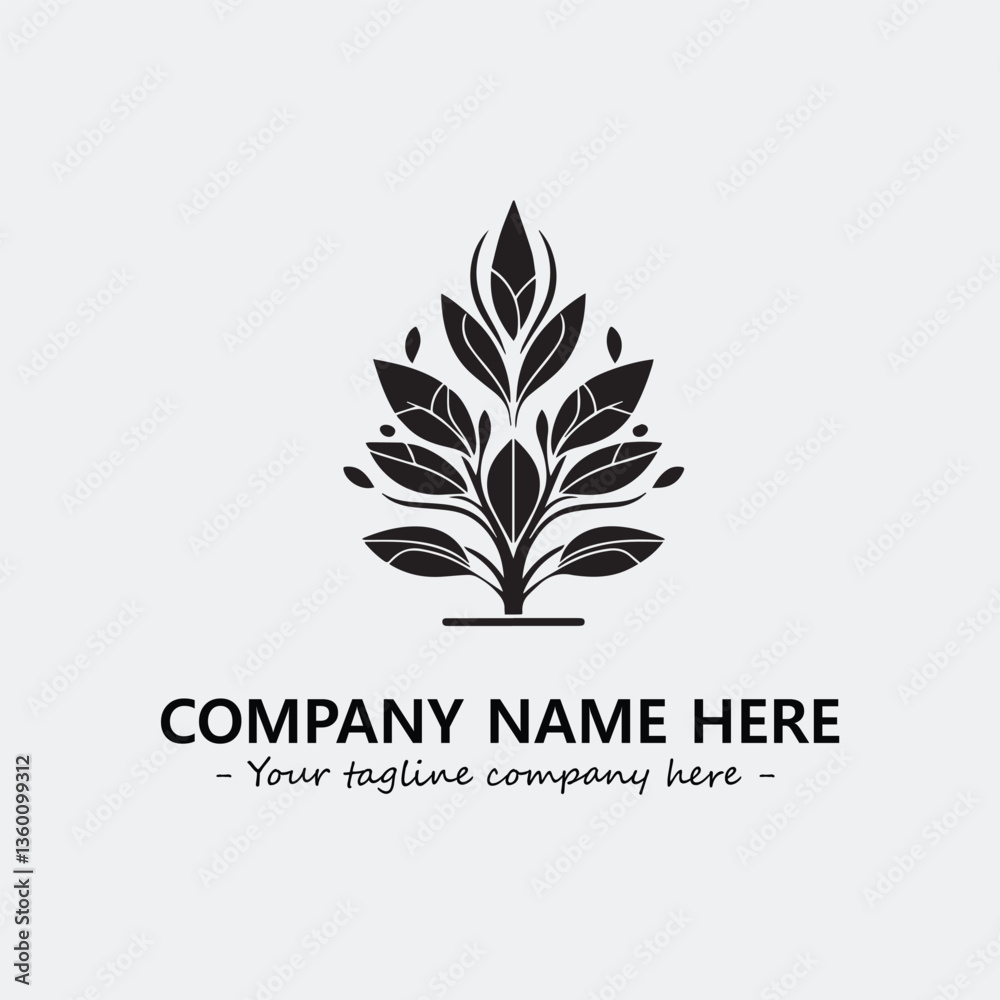 Plant illustration for logo company black and white vector image
Plant illustration for logo company black and white vector image
