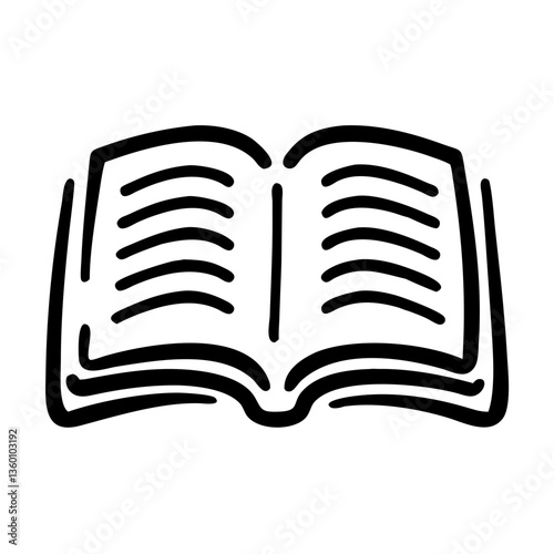Open book outline icon	