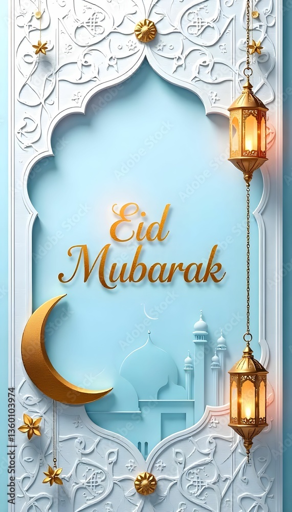 Naklejka premium Eid Mubarak card 