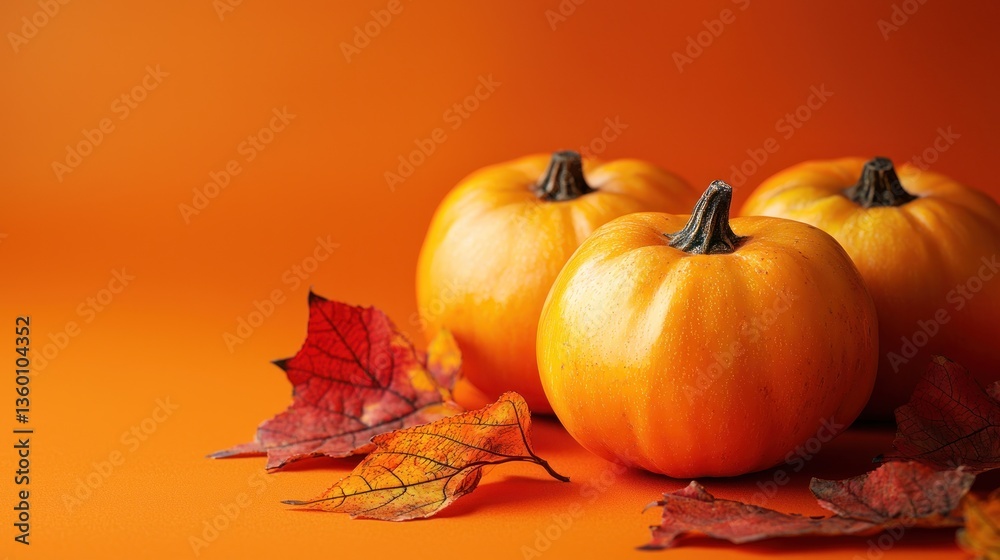 Pumpkins and fall leaves Pumpkins and fall leaves