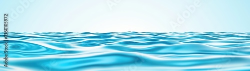 Calm blue ocean waves under clear sky background
