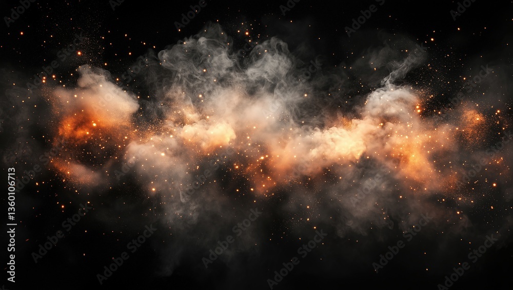 Fototapeta premium Mystical Smokey Background with Sparkles and Dark Theme Creating a Dramatic Scene