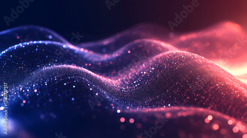 
Abstract AI design with flowing data and copyspace banner