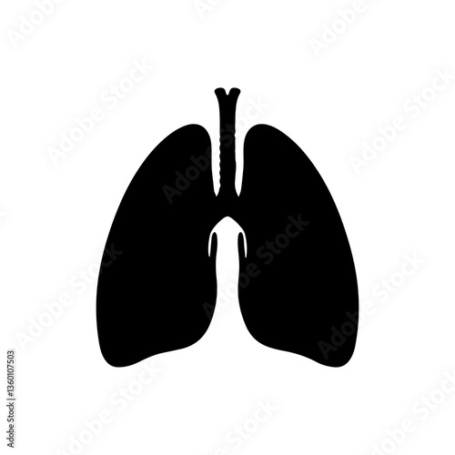 lung icon silhouette icon vector design.