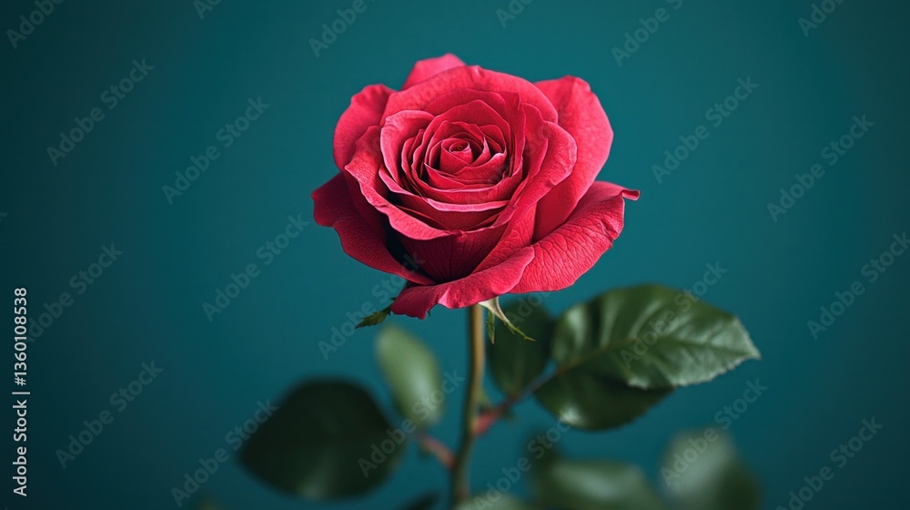 Fototapeta premium Single vibrant red rose