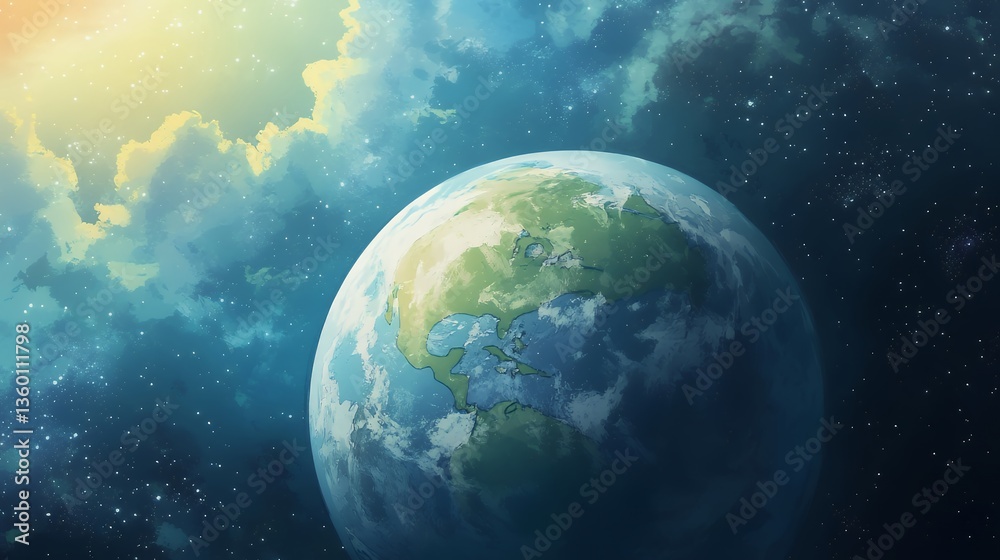 Obraz premium earth and sun