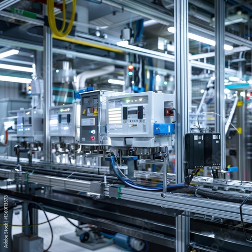 Interior of a modern factory. Industrial background.