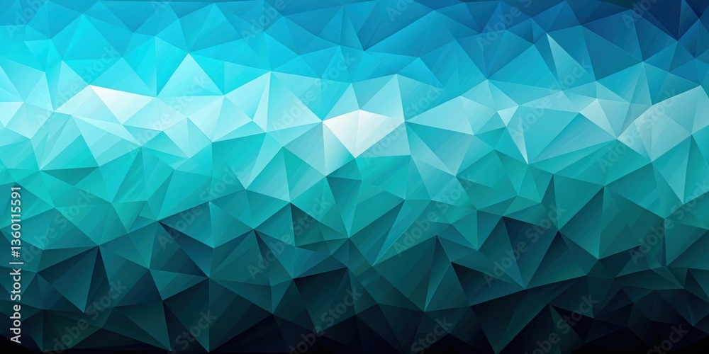 Obraz premium Abstract Teal and Blue Geometric Low Poly Background