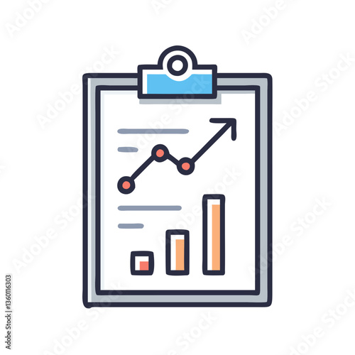 Business report chart vector icon in flat style