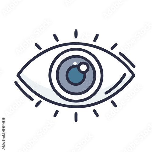 Eye vision vector icon in flat style with muted colors