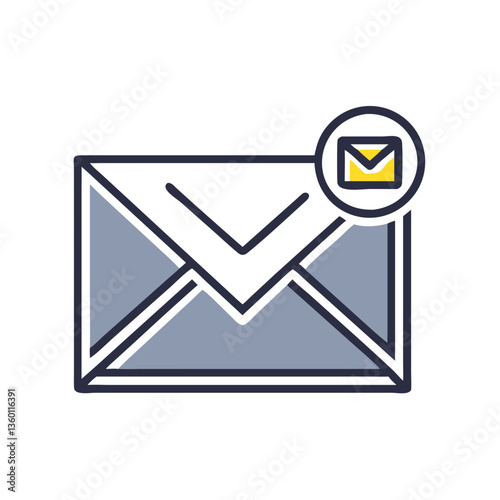 Email envelope vector icon in flat style with neutral tones