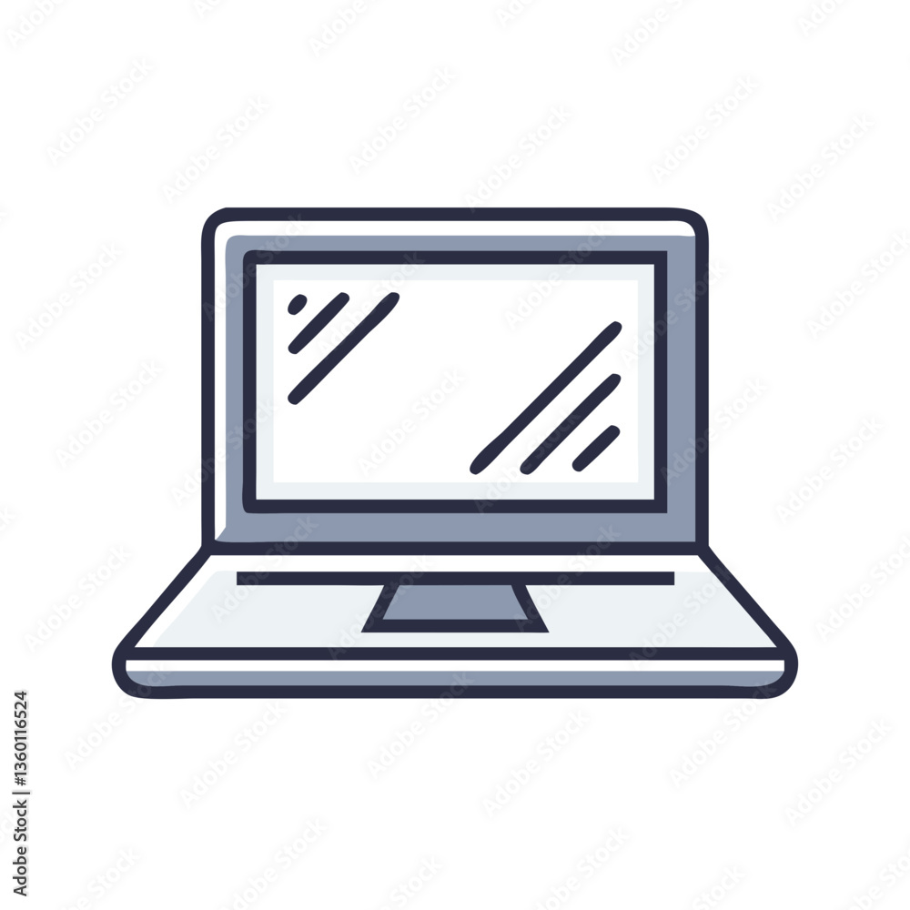 Laptop vector icon in flat style with neutral tones Laptop vector icon in flat style with neutral tones