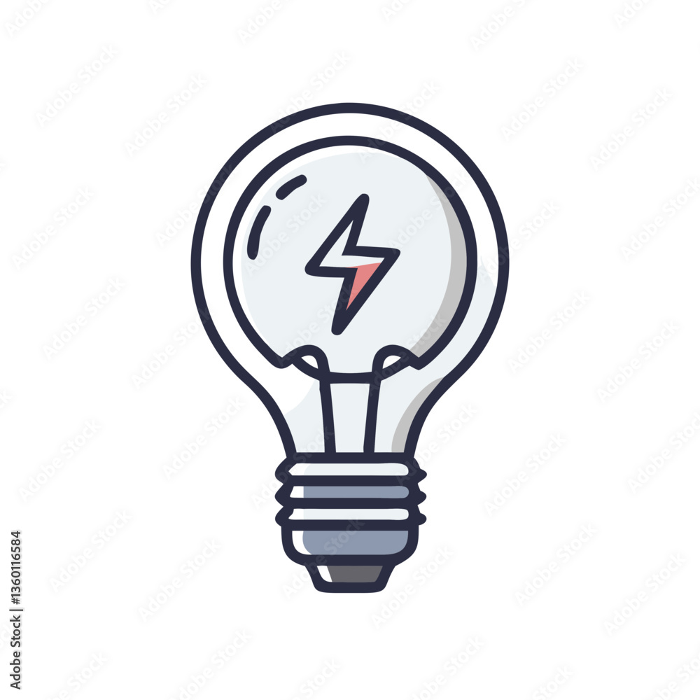 Light bulb vector icon in flat style with muted colors Light bulb vector icon in flat style with muted colors