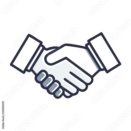 Handshake vector icon in flat style with muted colors