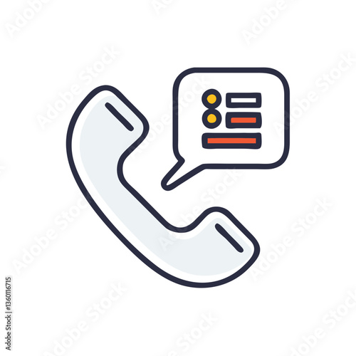 Phone call vector icon in flat style with muted colors