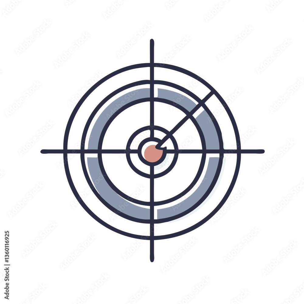Target icon in flat style with neutral tones Target icon in flat style with neutral tones