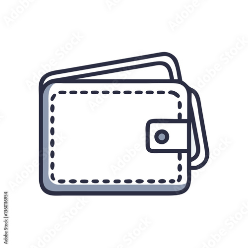 Wallet vector icon in flat style with neutral tones