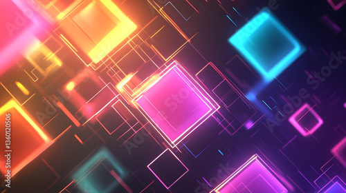 
Abstract background with glowing squares, soft gradients, and a futuristic vibe, abstract colorful background