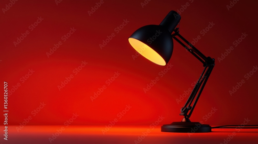 Desk lamp on red background Desk lamp on red background