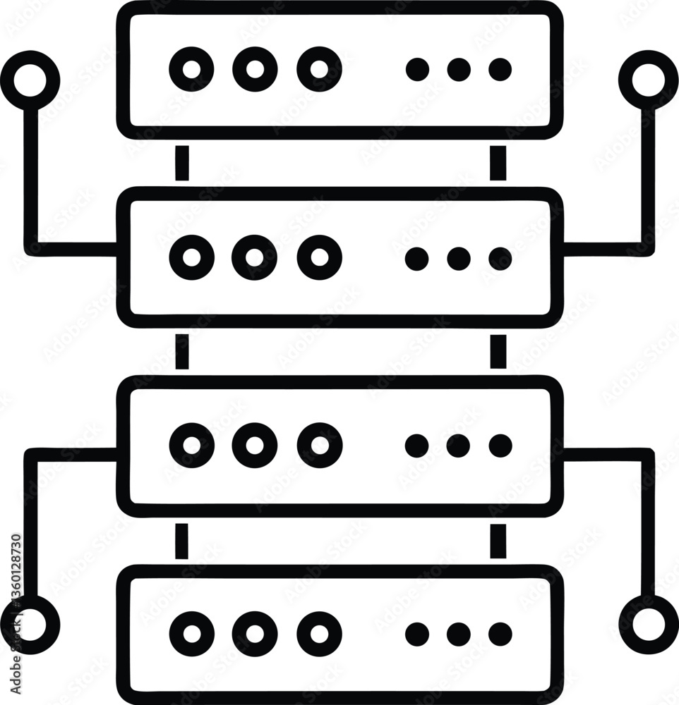 Server Rack Icon – Data Storage, Cloud Computing, and Networking Server Rack Icon – Data Storage, Cloud Computing, and Networking