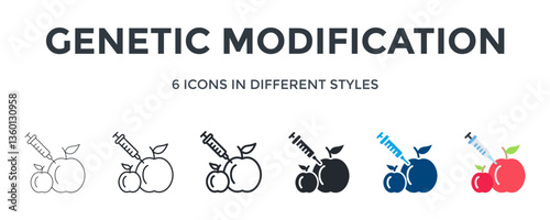 Genetic Modification  Icon In Different Style Vector Illustration. Designed In Thin Line, Regular Line, Bold Line, Glyph, Color Fill, And Flat Style Can Be Used For Web
