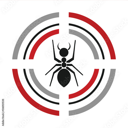 Pest Control Ant Extermination Target Logo vector Design.