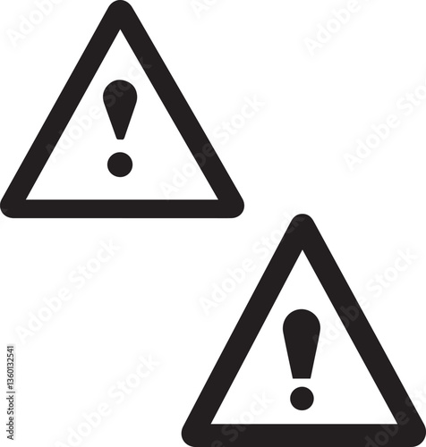 Warning Sign with Exclamation Mark silhouette vector