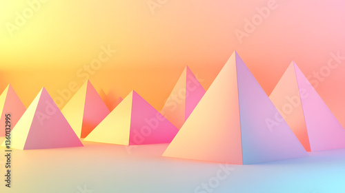 
Abstract background with 3D pyramids, pastel tones, and a modern aesthetic, abstract colorful background