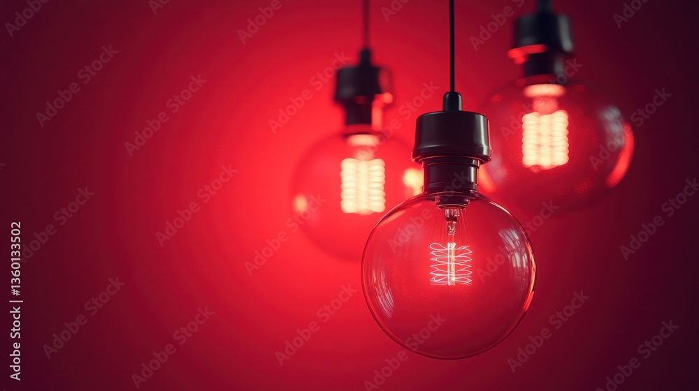 Obraz premium Red incandescent light bulbs