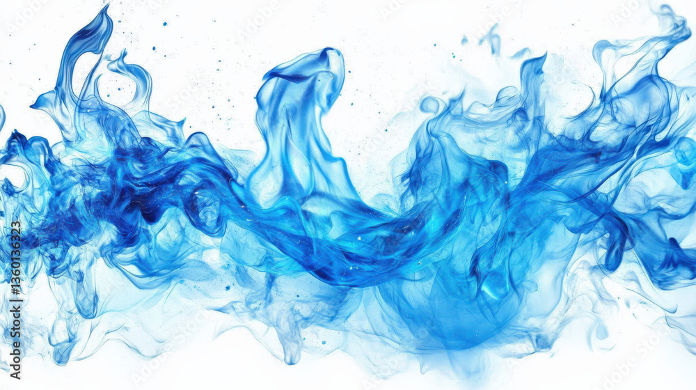 Fototapeta premium Abstract Blue Flame and Smoke
