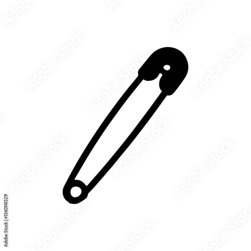 Safety pin silhouette icon vector design.
