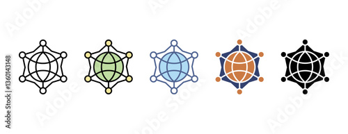 Neural network icon with multiple style