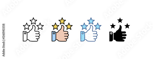 Satisfaction icon with multiple style