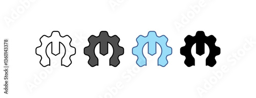 Maintenance icon with multiple style