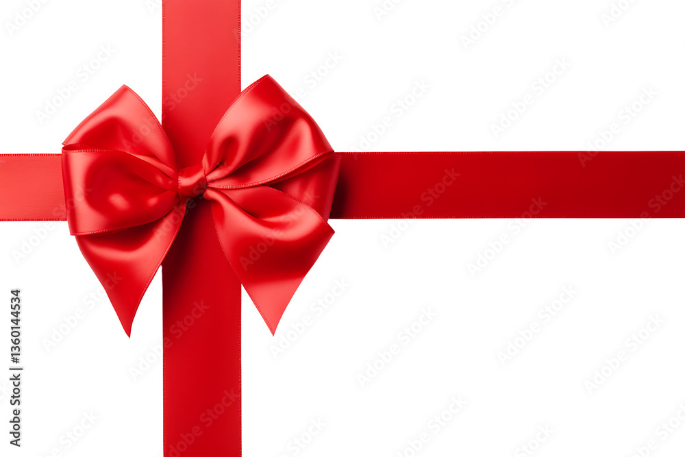 red ribbon bow with a smooth satin texture isolated on white and transparent background red ribbon bow with a smooth satin texture isolated on white and transparent background