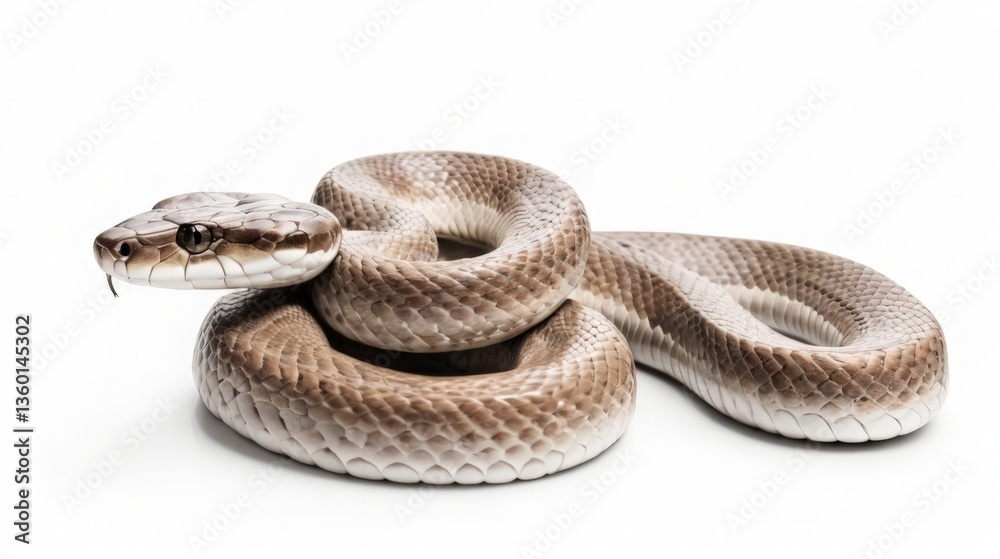 Fototapeta premium gray snake on white background
