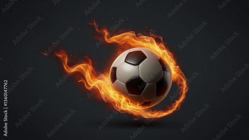 Naklejka premium fire ball on black background