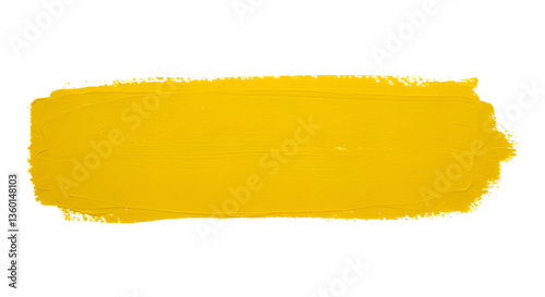 Horizontal yellow paintbrush stroke with rough texture – Artistic hand-painted look PNG