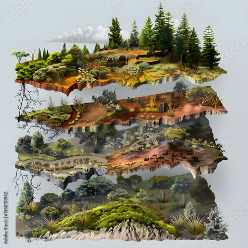Illustrative Representation of Stages in Xerosere Succession from Barren Land to Climax Community