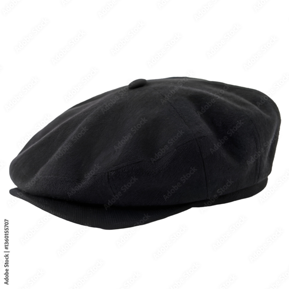 Black french cap beret isolated on transparent background Black french cap beret isolated on transparent background
