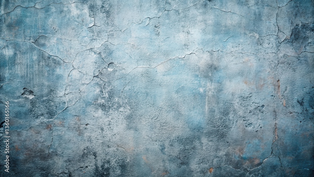 Obraz premium Textured Blue Wall with Cracks and Imperfections A Background Image for Design Projects