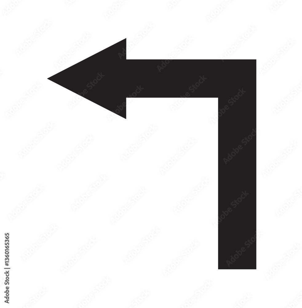 FLECHE QUI TOURNE EN HAUT A GAUCHE - ILLUSTRATION VECTORIELLE