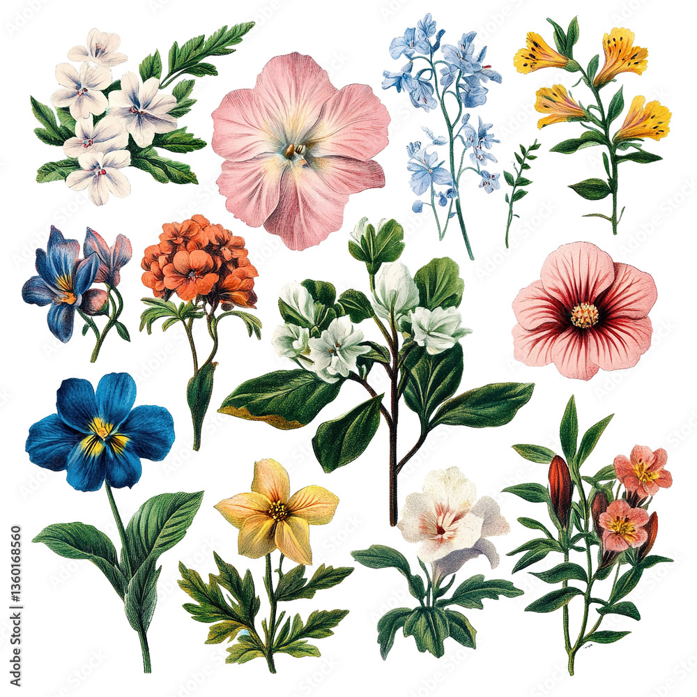 seamless pattern with flowers isolated on transparent png background, clipping path included.