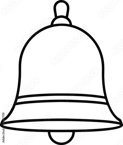 Gold bell outline coloring book page line art vector