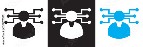 Information technology manager icon . Vector illustration. isolated on white and black background. EPS 10
