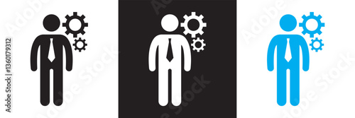 Information technology manager icon . Vector illustration. isolated on white and black background. EPS 10